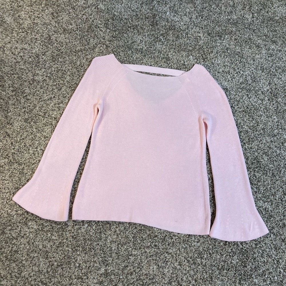 LOFT Pink Bar Back Sweater